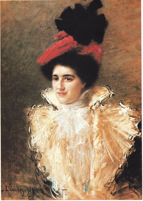 Charles Léandre - L'elegante dama dal cappello rosso, Museo Condé sur Noireau